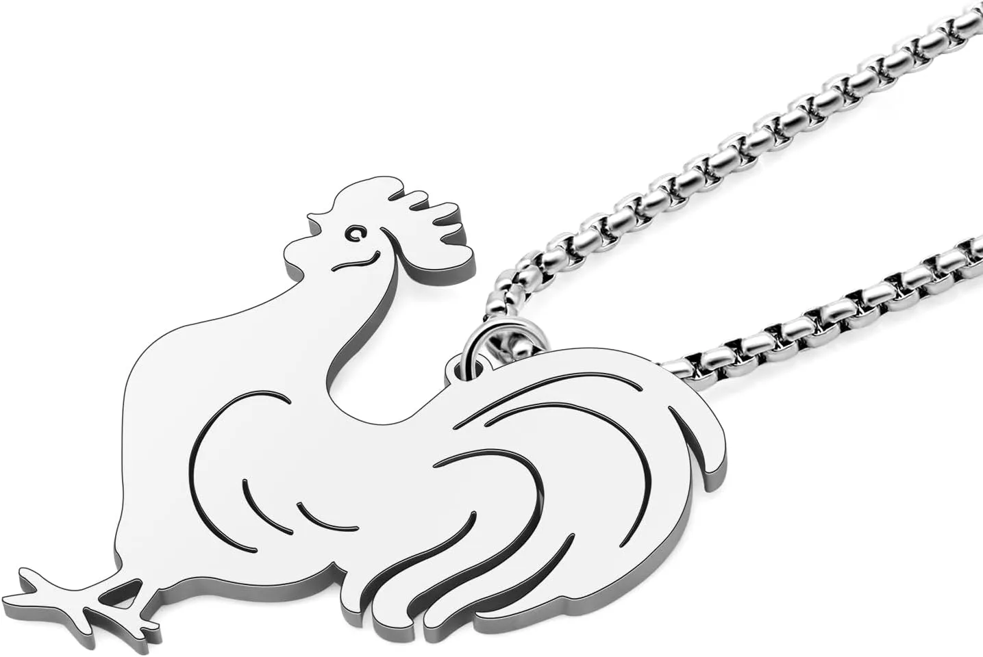 WEVENI Stainless Steel Dainty Chicken Necklace Hen Rooster Pendant Chain Fashion Jewelry Novelty Gifts For Women Ladies
