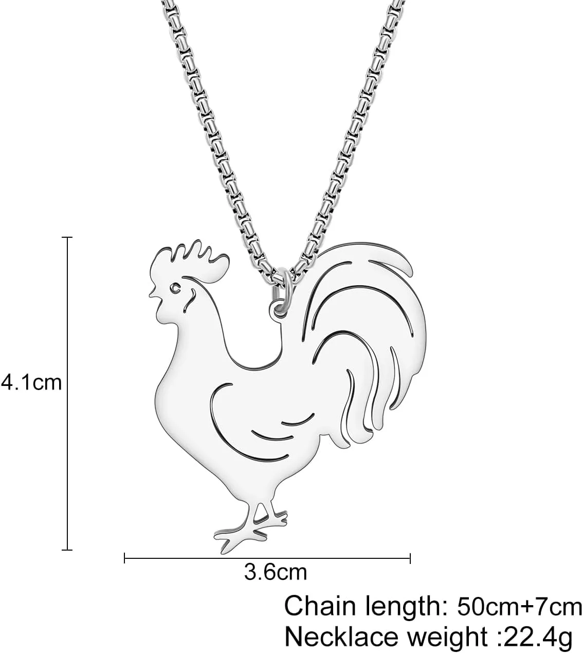 WEVENI Stainless Steel Dainty Chicken Necklace Hen Rooster Pendant Chain Fashion Jewelry Novelty Gifts For Women Ladies