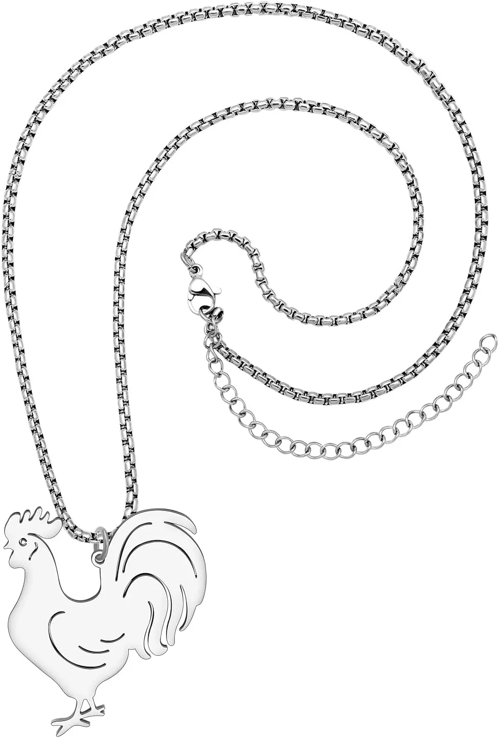 WEVENI Stainless Steel Dainty Chicken Necklace Hen Rooster Pendant Chain Fashion Jewelry Novelty Gifts For Women Ladies