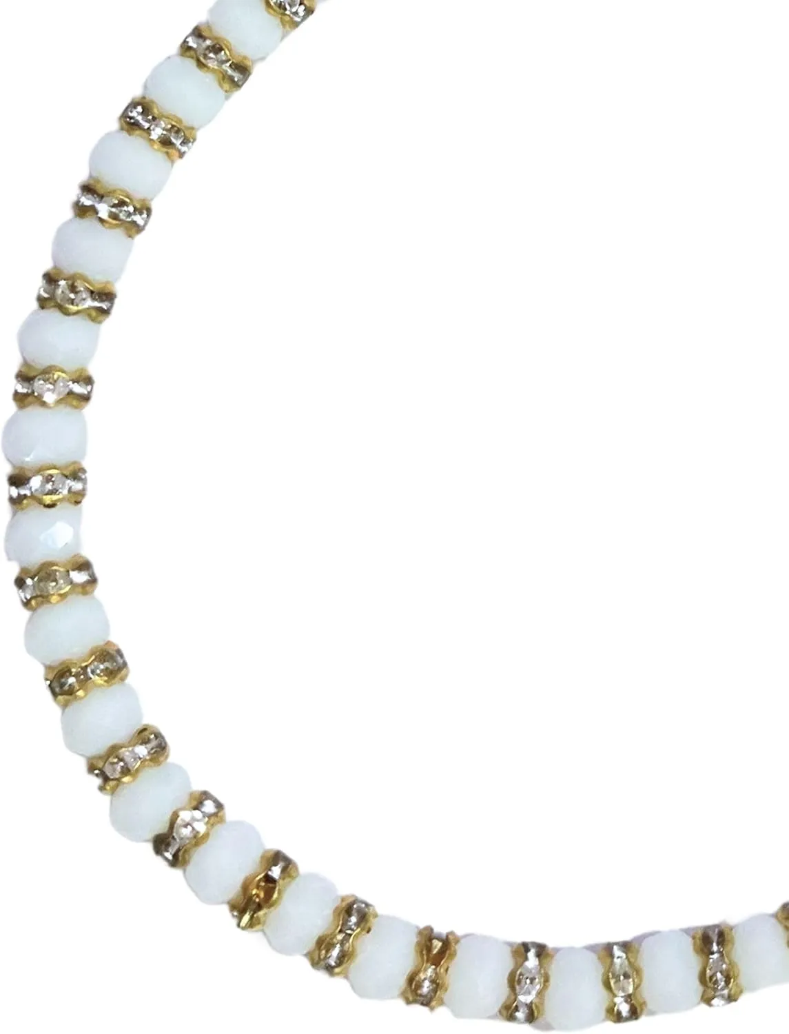 White Bead Crystal Charm Anklet Bracelet Handmade Simple Summer Beach Waterproof Ankle Foot Chain Bracelets for Women Minimalist Jewelry Adjustable