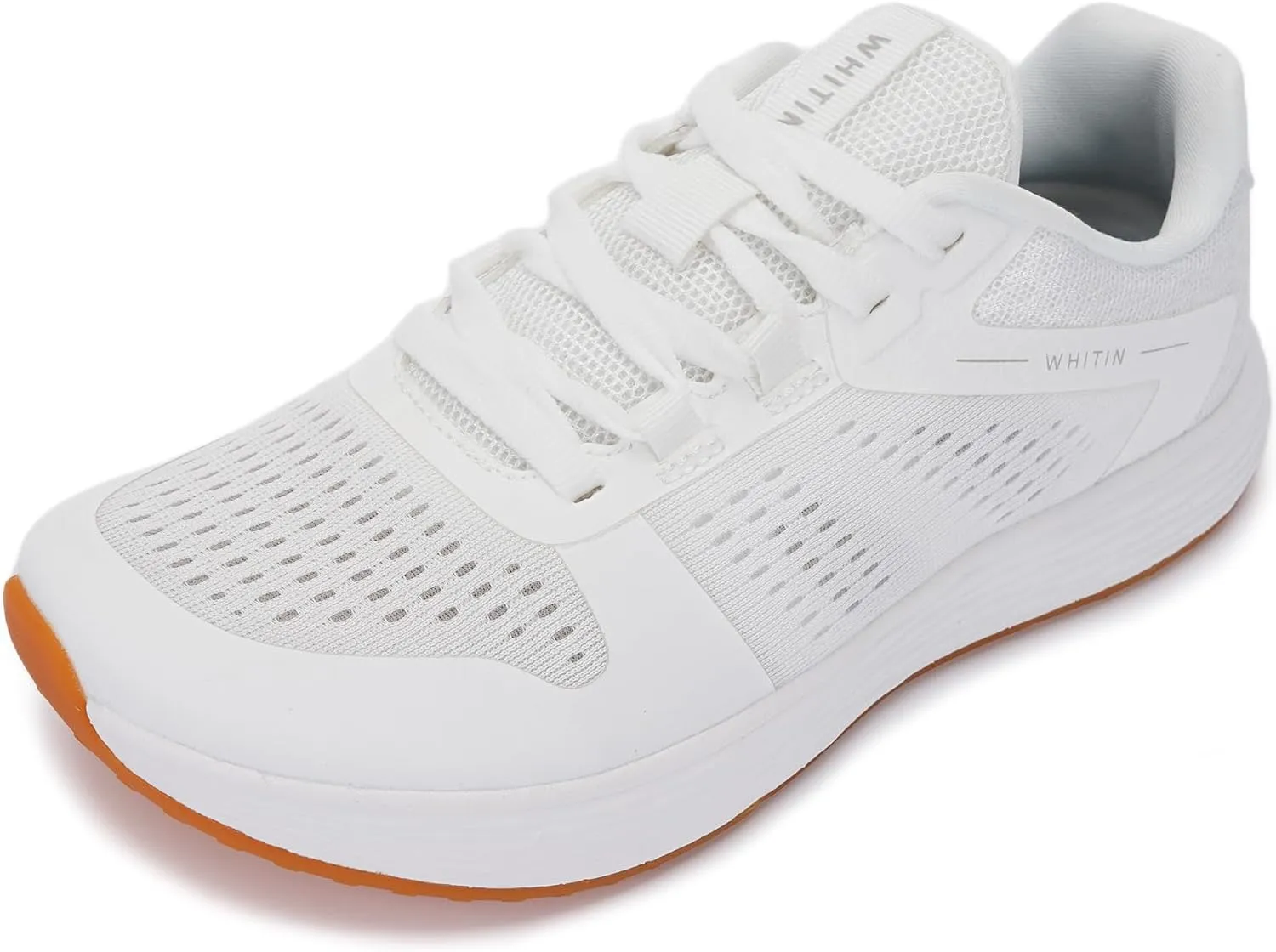 WHITIN Women's Wide Toe Box Width Road Running Zero Drop Shoes Size 10 Cushioned Training Jogging Fashion White 41