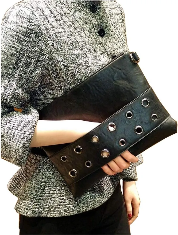 Women Clutch Envelope Bag Wristlet Evening Bags Small Cross Body Shoulder Bag Leather Purses With Detachable Strap
