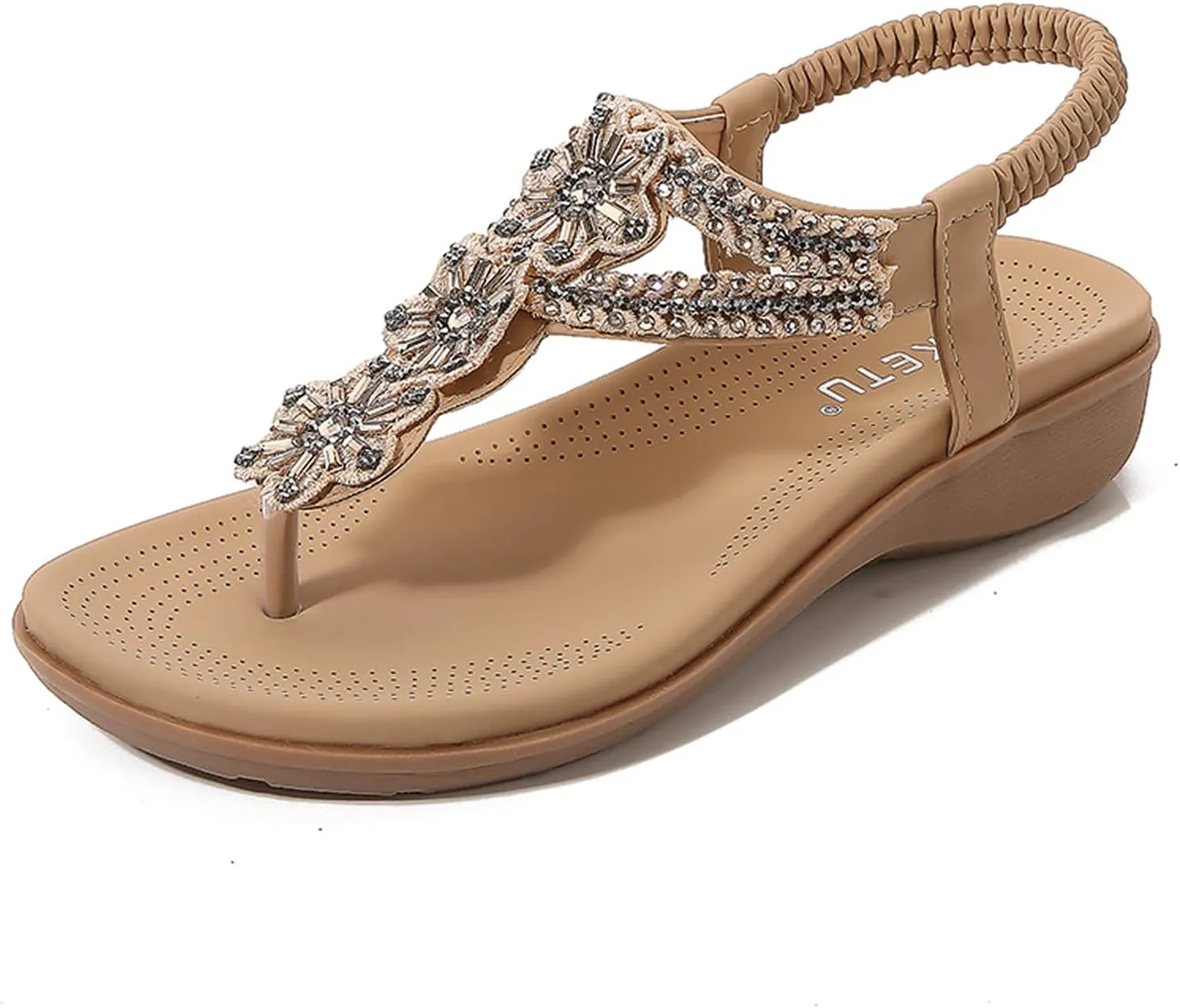 Women Flip Flops Arch Support Slingback Sandals Beach Shoes Ankle Strap Thong Elastic Flat Sandals Flat Sandals