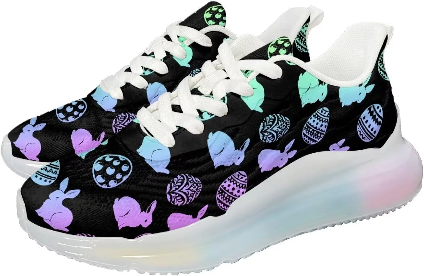 Womens Air Cushion Sneakers Lightweight Comfort Walking Shoes Casual Breathable House Shoes for Athletic Size 6-11 White Sole
