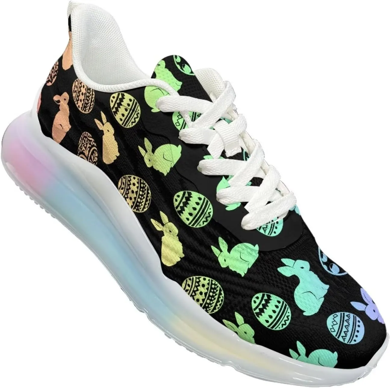 Womens Air Cushion Sneakers Lightweight Comfort Walking Shoes Casual Breathable House Shoes for Athletic Size 6-11 White Sole