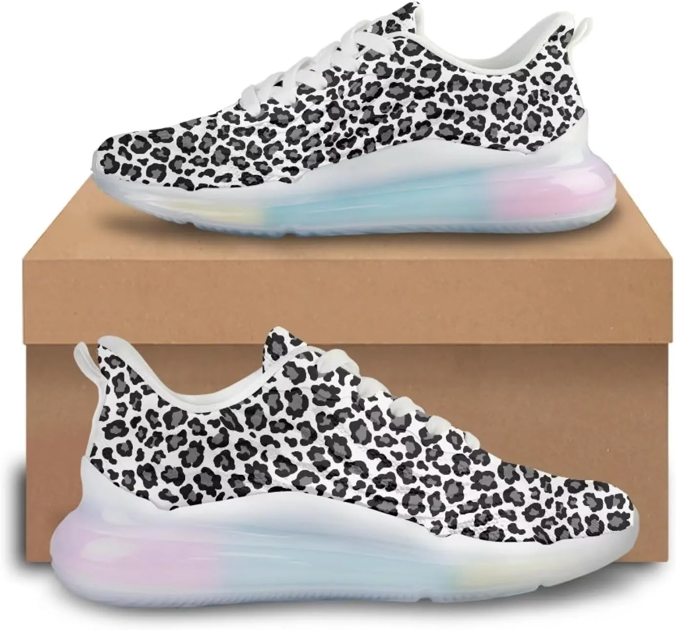 Womens Air Cushion Sneakers Lightweight Comfort Walking Shoes Casual Breathable House Shoes for Athletic Size 6-11 White Sole