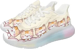 Womens Air Cushion Sneakers Lightweight Comfort Walking Shoes Casual Breathable House Shoes for Athletic Size 6-11 White Sole