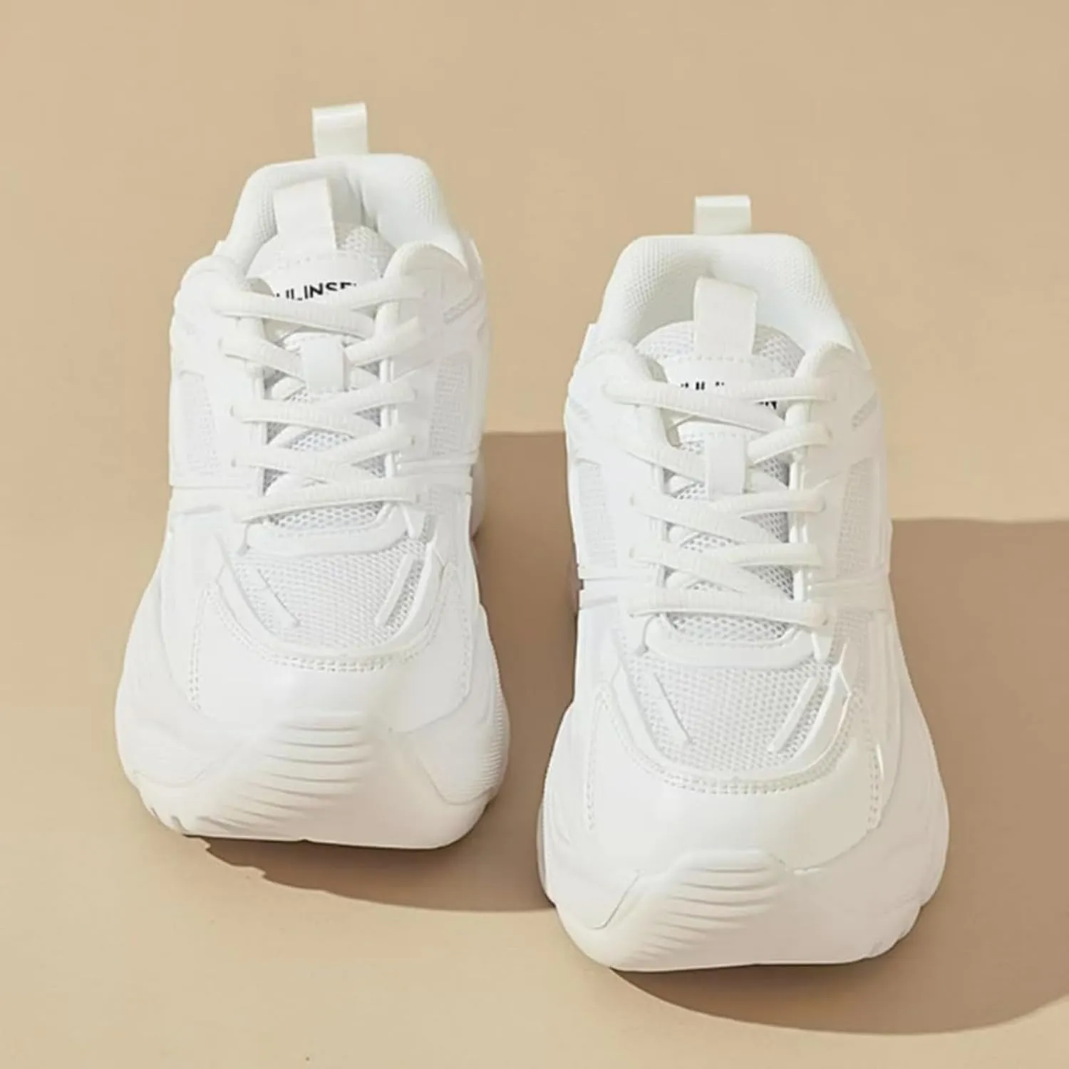 Womens Breathable Mesh Platform Chunky Sneakers Fashion Lace Up Non-Slip Shoes Casual Dad Walking Driving Travel Shoes