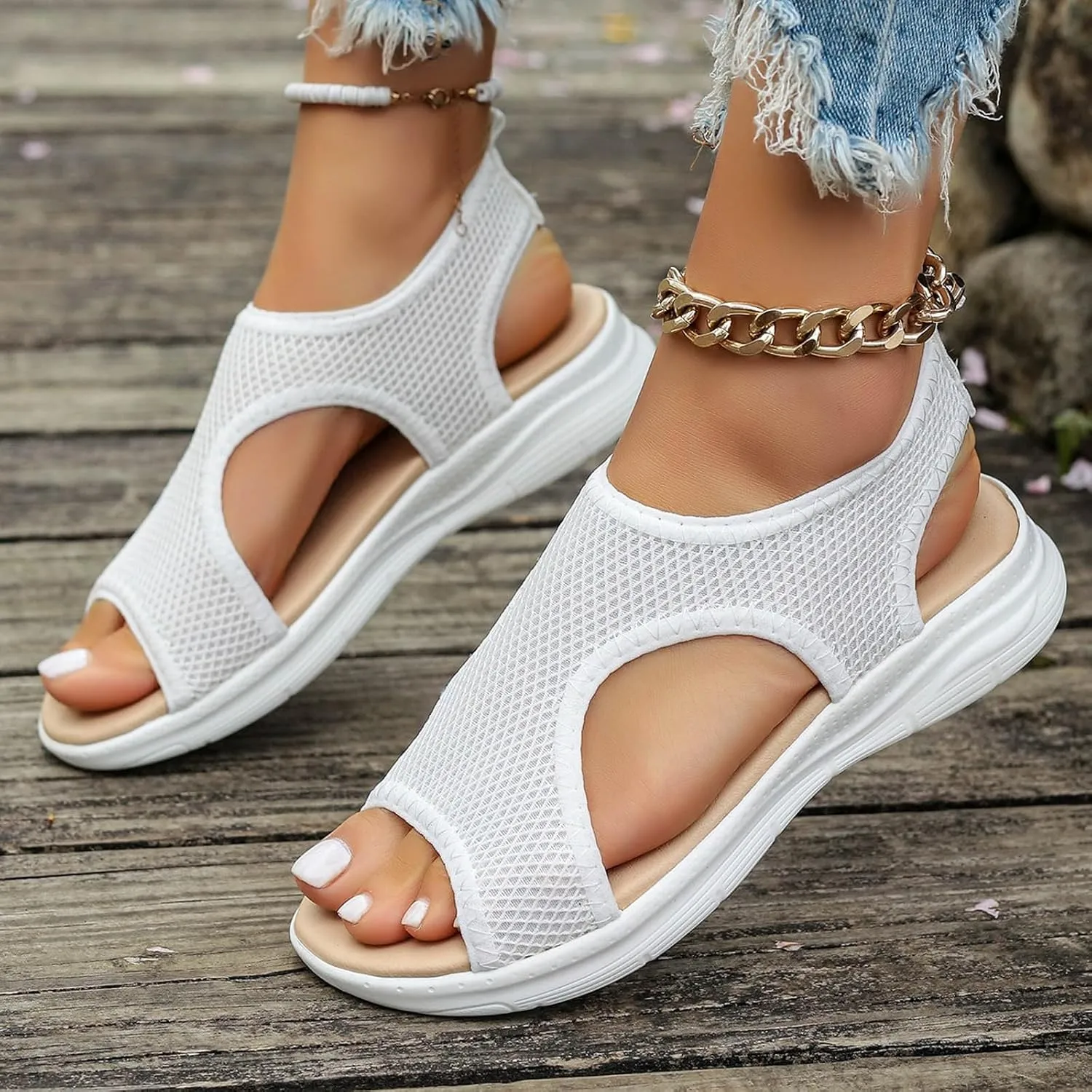 Women's Breathable Orthopedic Sandals Comfortable Walking Tennis Shoes Sandals Arch Support Wide Summer Shoes