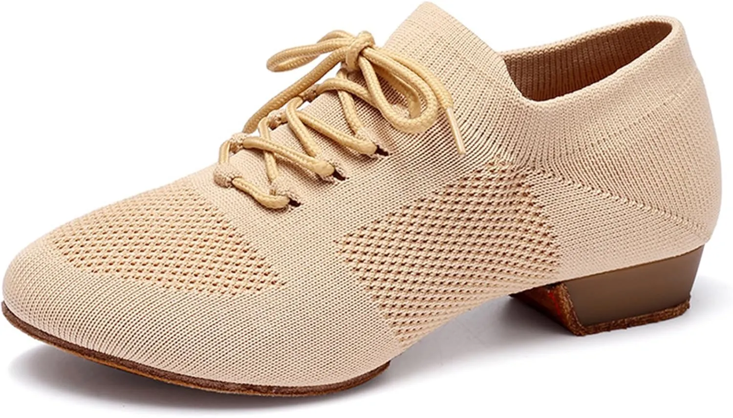 Women's Dance Shoes Closed Toe Lace-up Split-Sole Standard Practice Social Salsa Ballroom Latin Jazz Beginner Teaching Dance Shoes