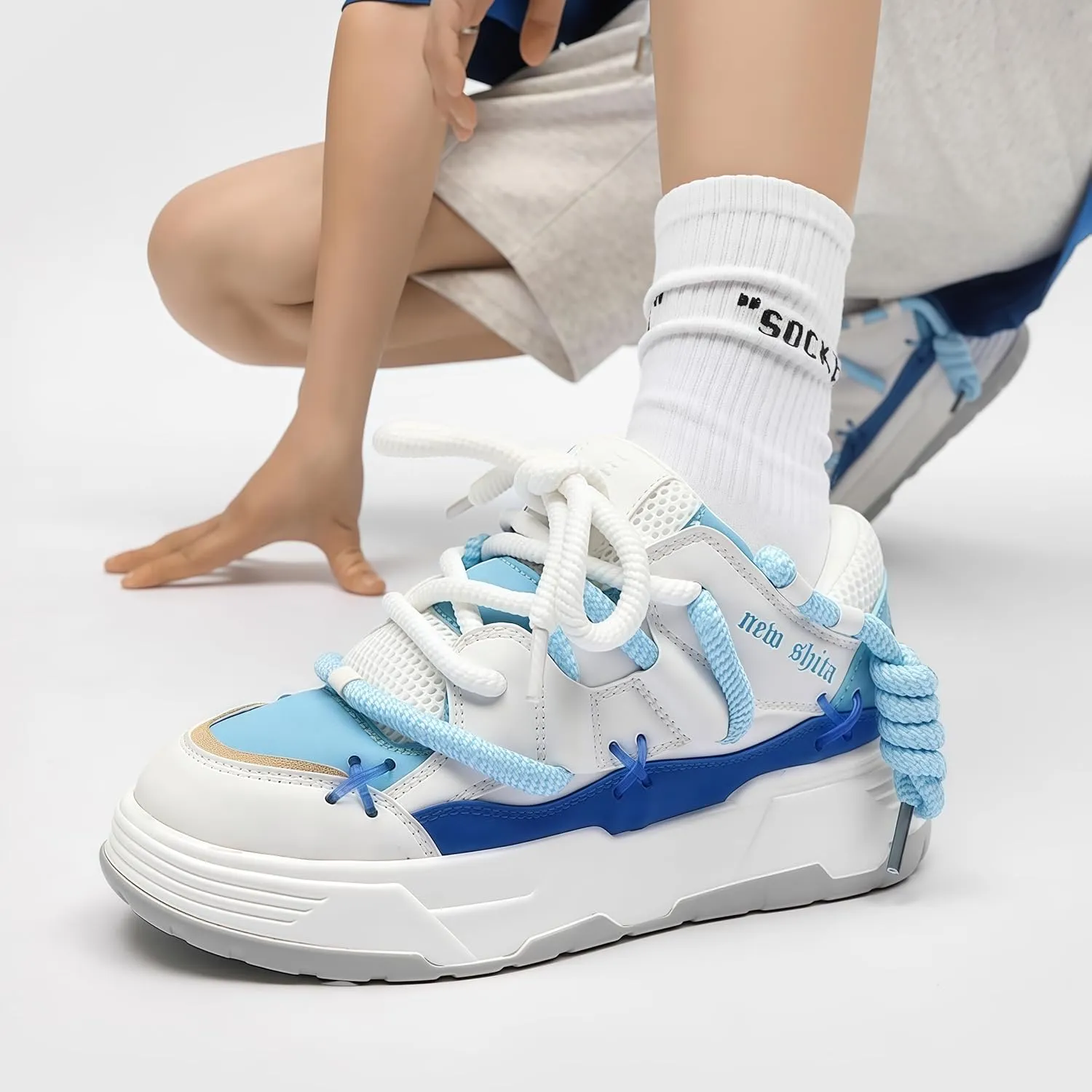 Womens Faux Leather Fashion Platform Chunky Sneakers Lightweight Breathable Height Increasing Unisex Casual Walking Tennis Running Shoes