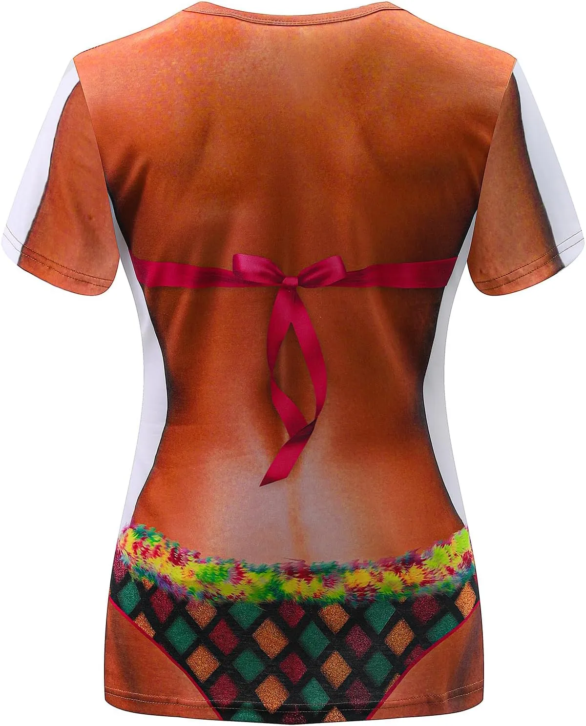 Womens Festival Bikini Printed Short Sleeve Costume T-Shirts