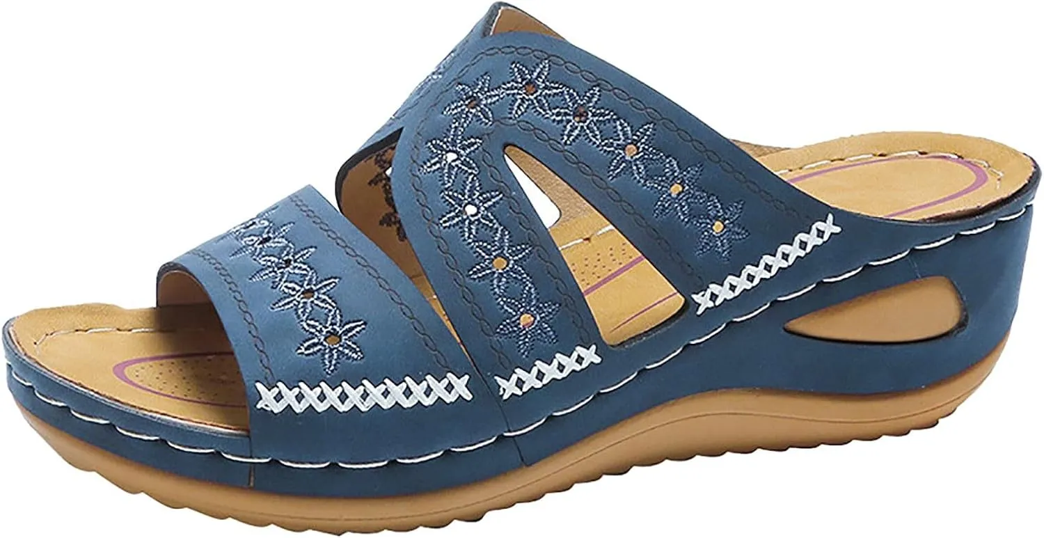 Womens Low Wedge Sandals Women's Comfortable Beach Sandals Walking Summer Beach Outdoor Water Sandals