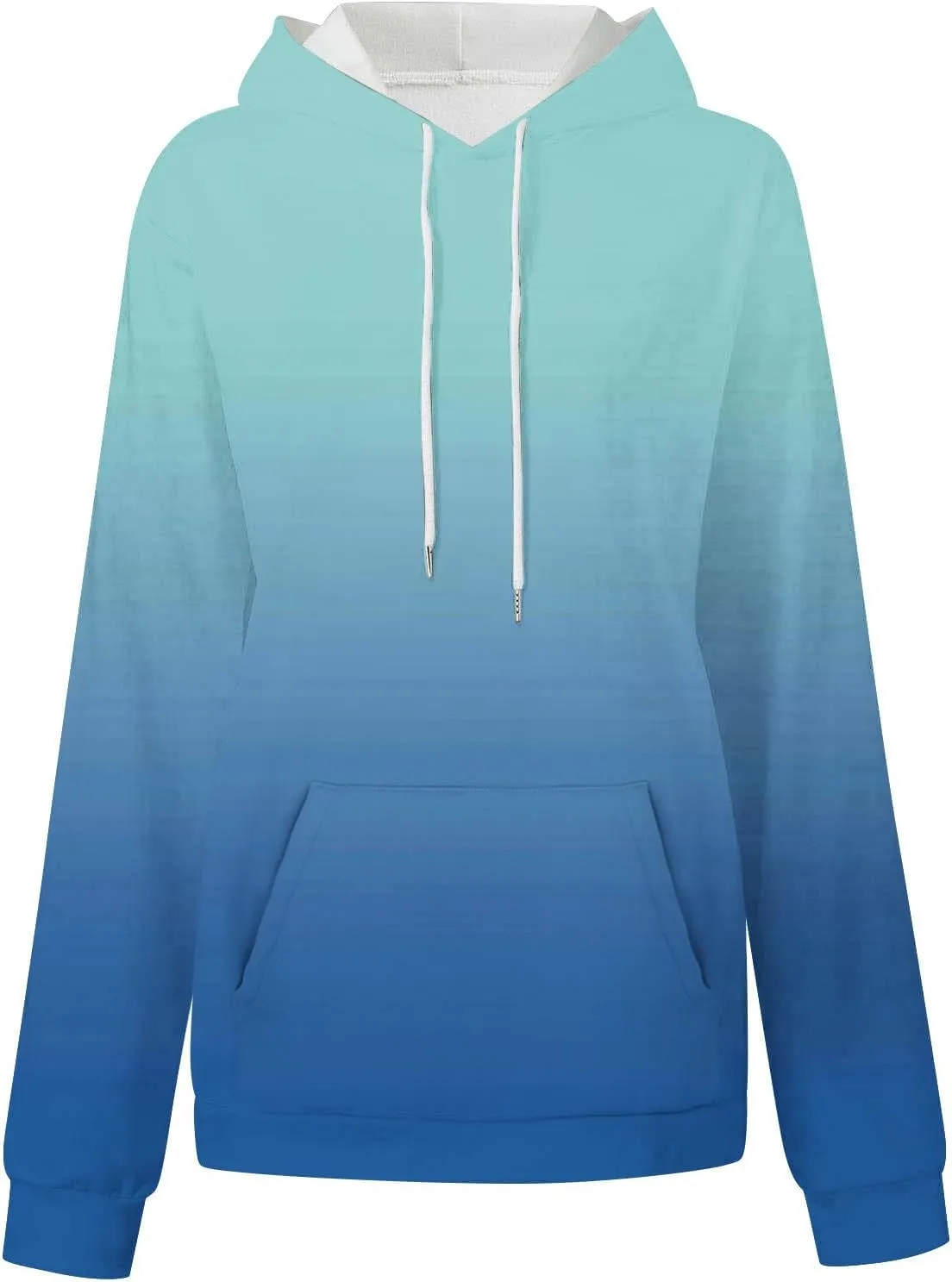 Womens Oversized Hoodies Neon Print Sweatshirt Fall Thin Long Sleeve Gradient Pullover Trendy Tie Dye Ombre Sweater