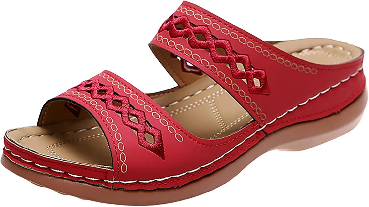 Womens Platform Espadrille Wedge Sandals Bohemian Slip On Slides Open Toe Summer Beach Casual Shoes Comfortable Ankle Strap Dressy Footwear Orthopedic Shoes for Women