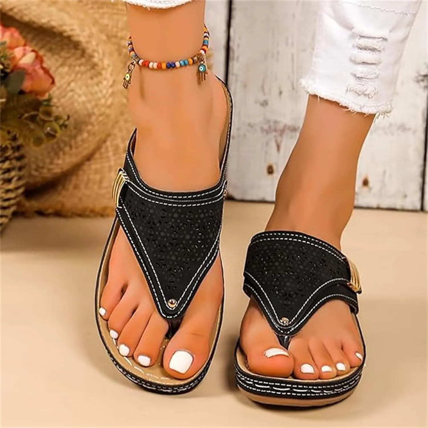 Womens Sandals Comfortable Dressy Arch Support Orthopedic Thong Flip Flops Summer Orthotic Slippers Beach Shoes 2025