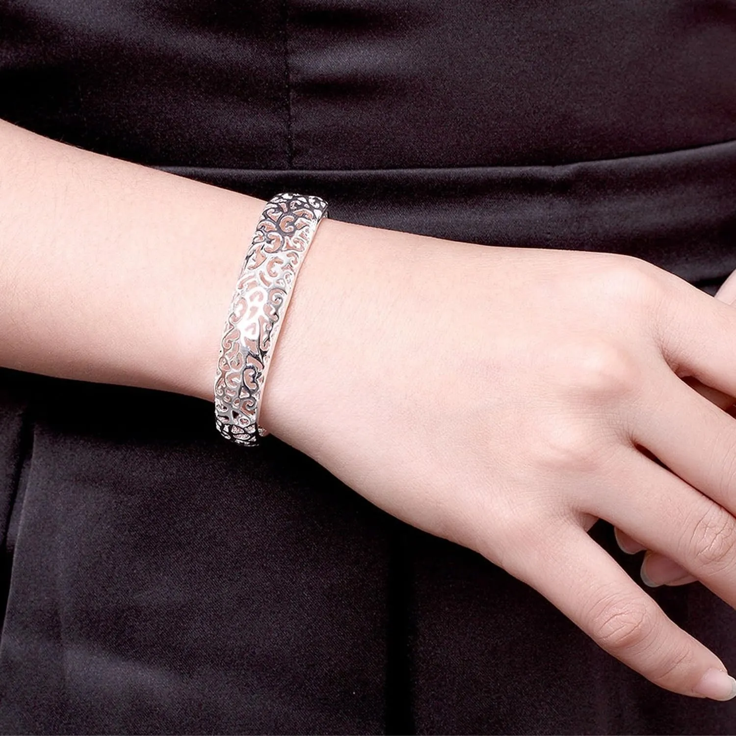 Women's Silver Bracelets Handmade Bracelets 925 Sterling Silver Bangle Bracelet Stackable Bangles for Women