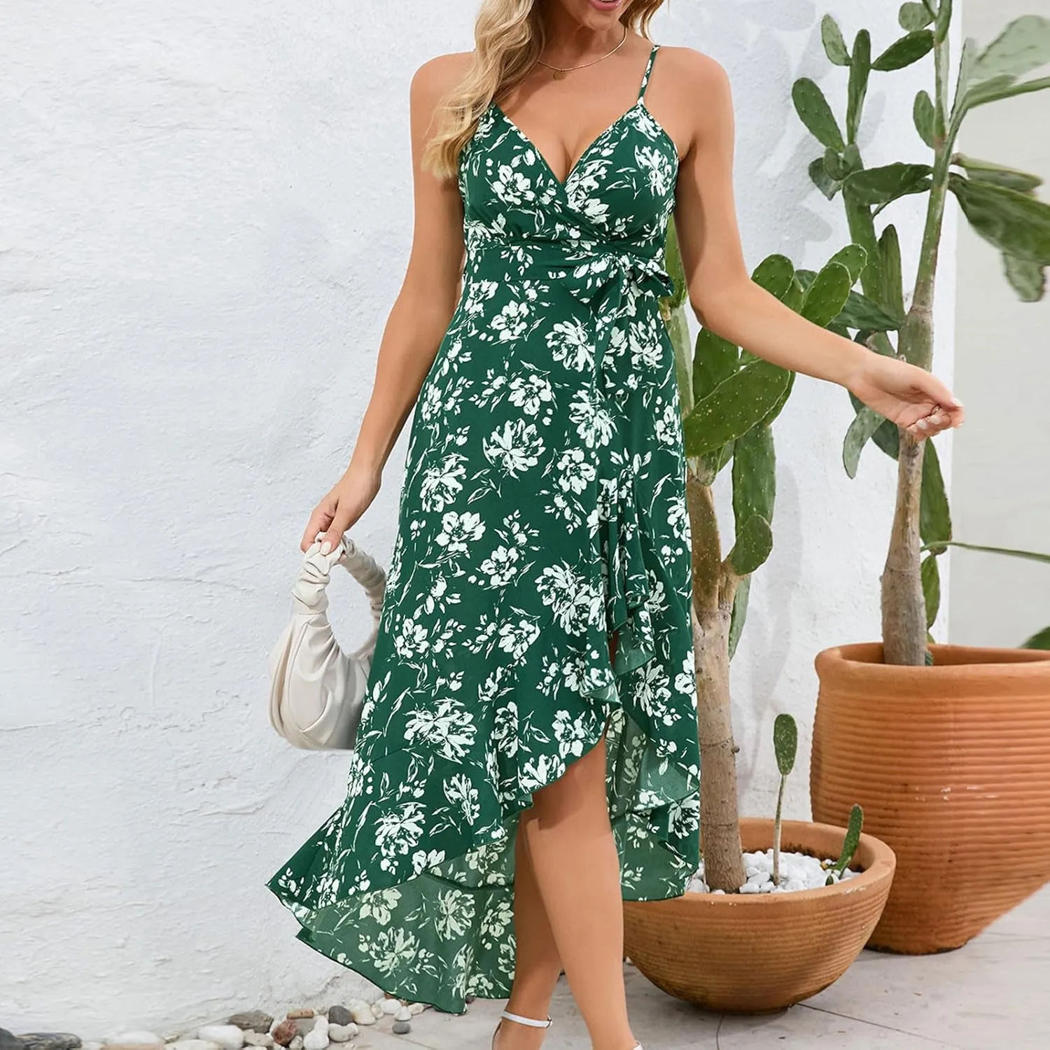 Women's Sundresses Fashion Sexy Solid Color Sleeveless Strap Dress Long Homecoming, S-XL