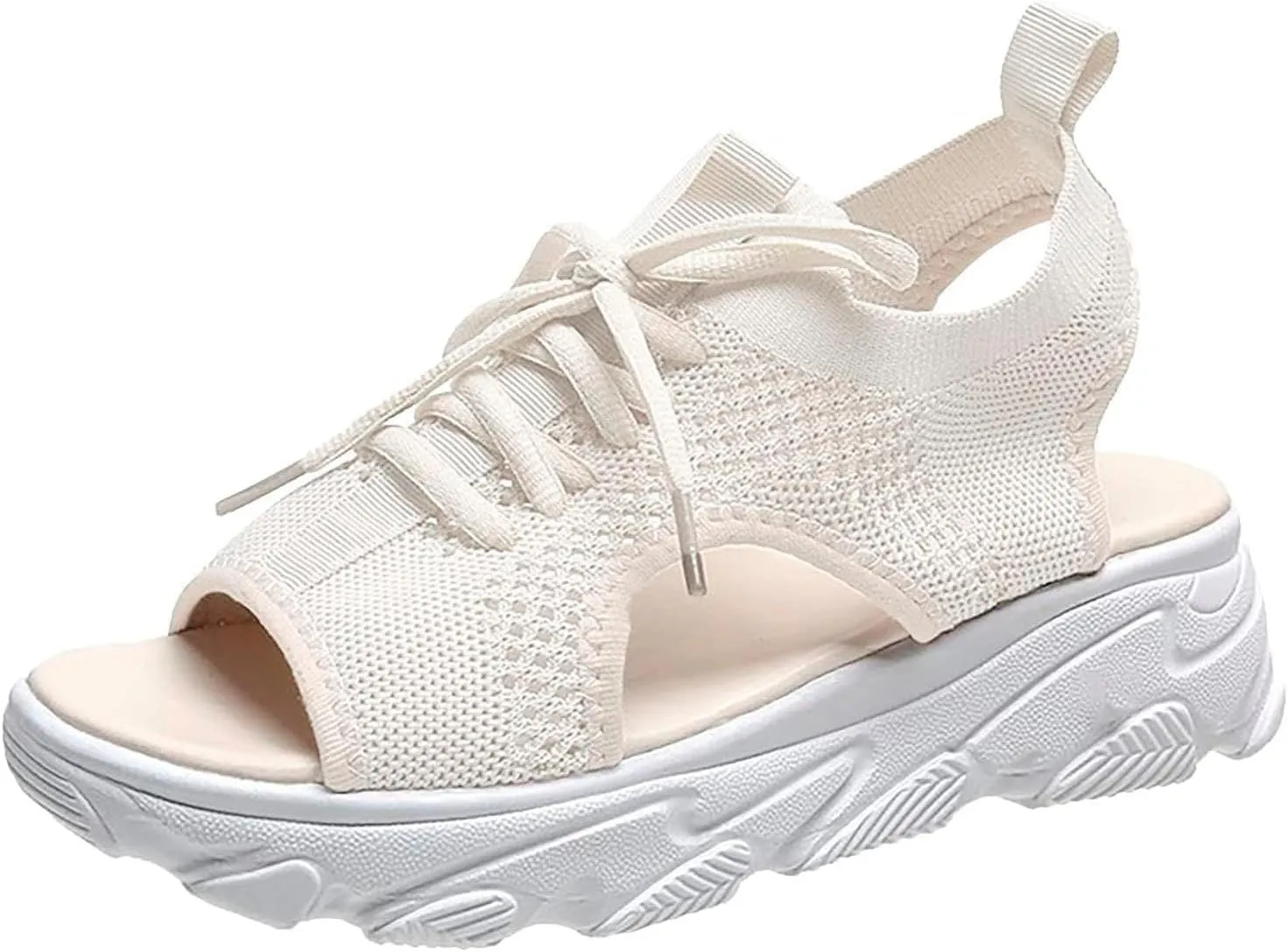 Womens Walking Sport Sandals Arch Support Open Toe Ankle Strap Lace Up Wedge Sandals for Women Outdoor Beach Platform Sandal with Comfortable Plantar Fasciitis