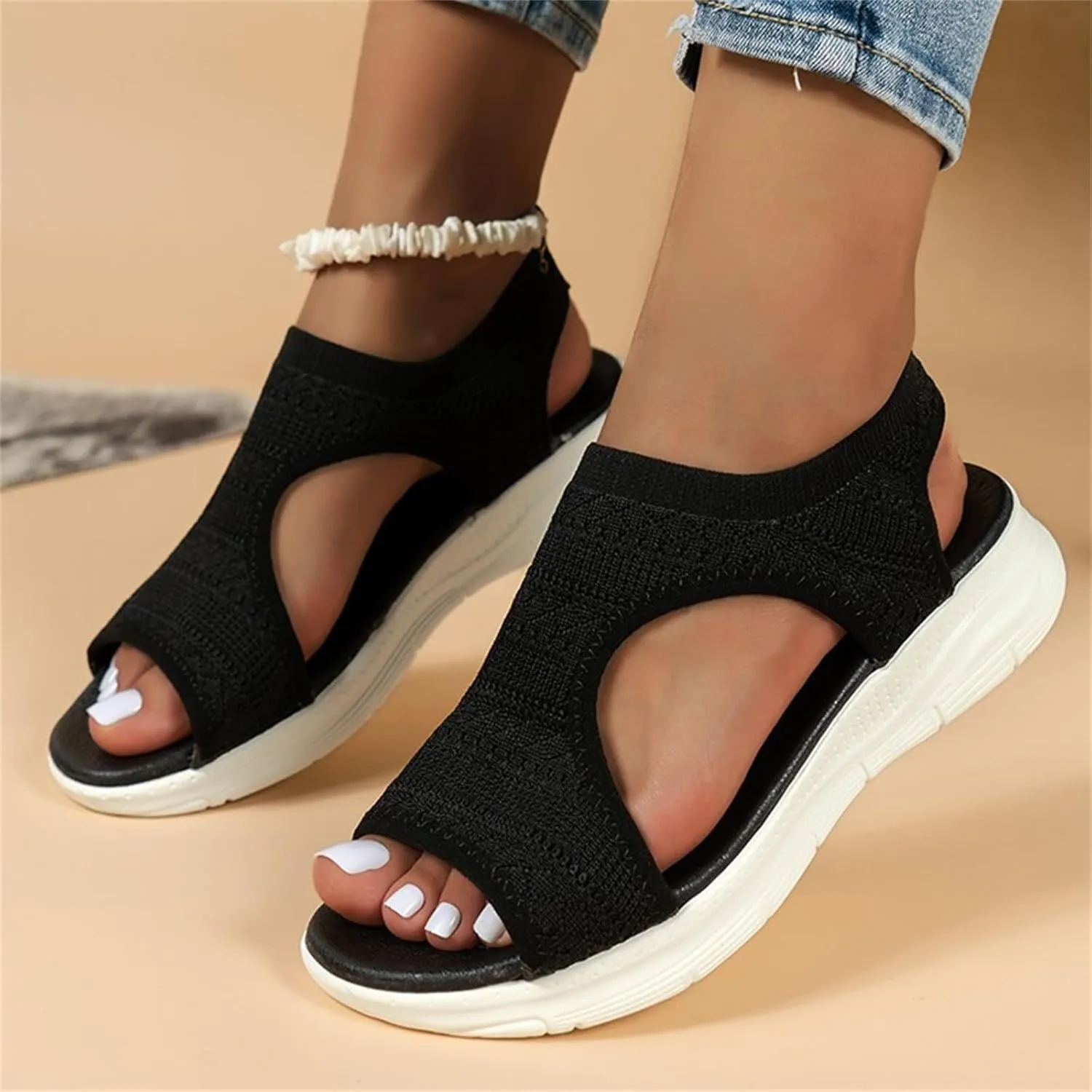 Women's Wedge Sandals Comfortable Open Toe Platform Casual Dressy Summer Dress Shoes Cute Buckle Wedges for Beach
