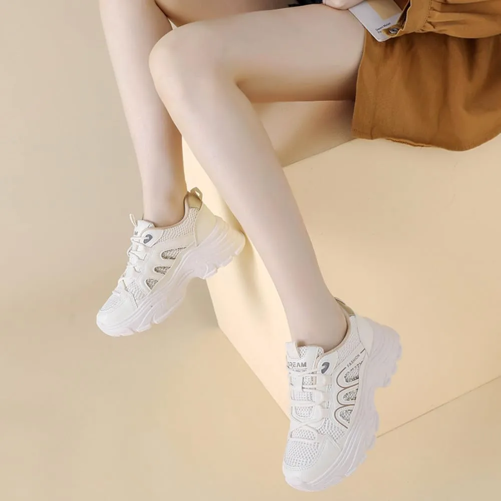 YAXE Womens Platform Low-top Chunky Sneakers Dad Shoes