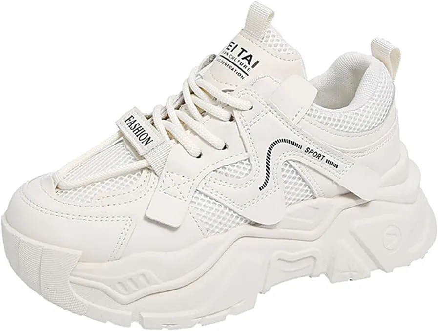 YAXE Womens Platform Low-top Chunky Sneakers Dad Shoes