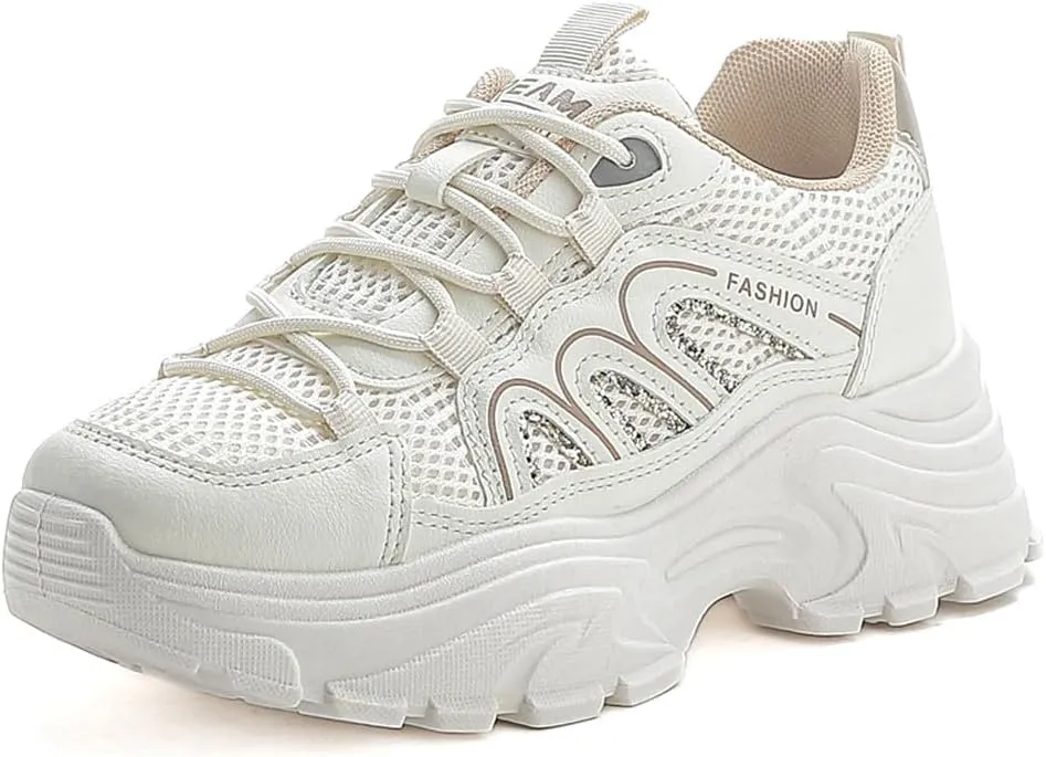 YAXE Womens Platform Low-top Chunky Sneakers Dad Shoes