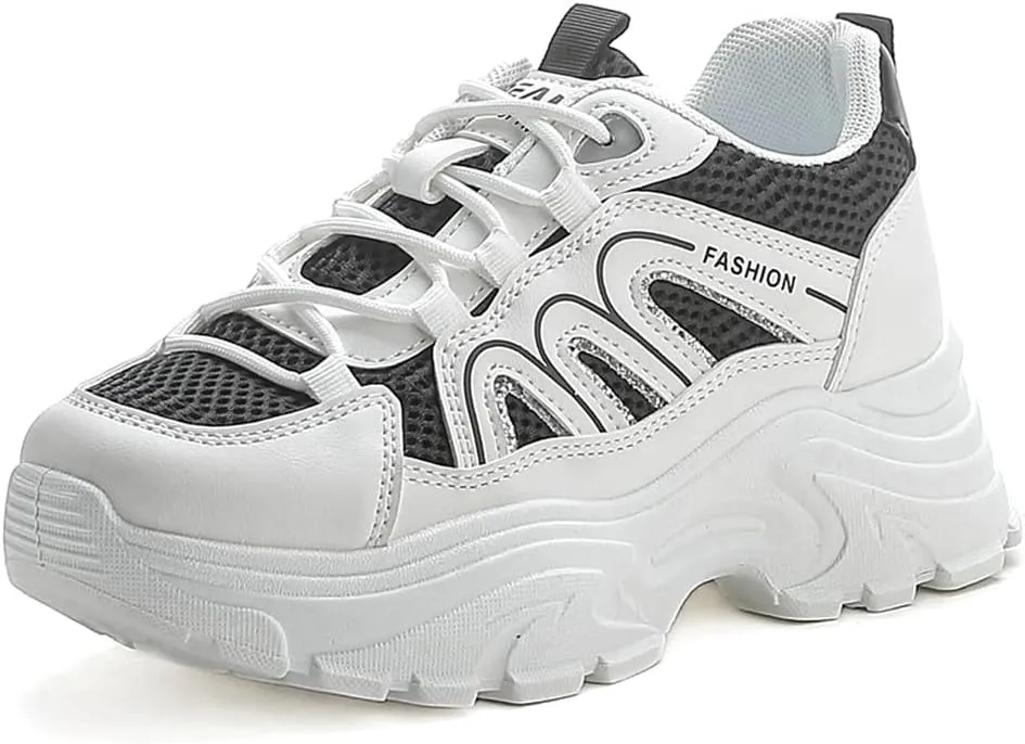 YAXE Womens Platform Low-top Chunky Sneakers Dad Shoes