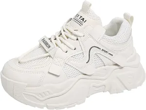 YAXE Womens Platform Low-top Chunky Sneakers Dad Shoes
