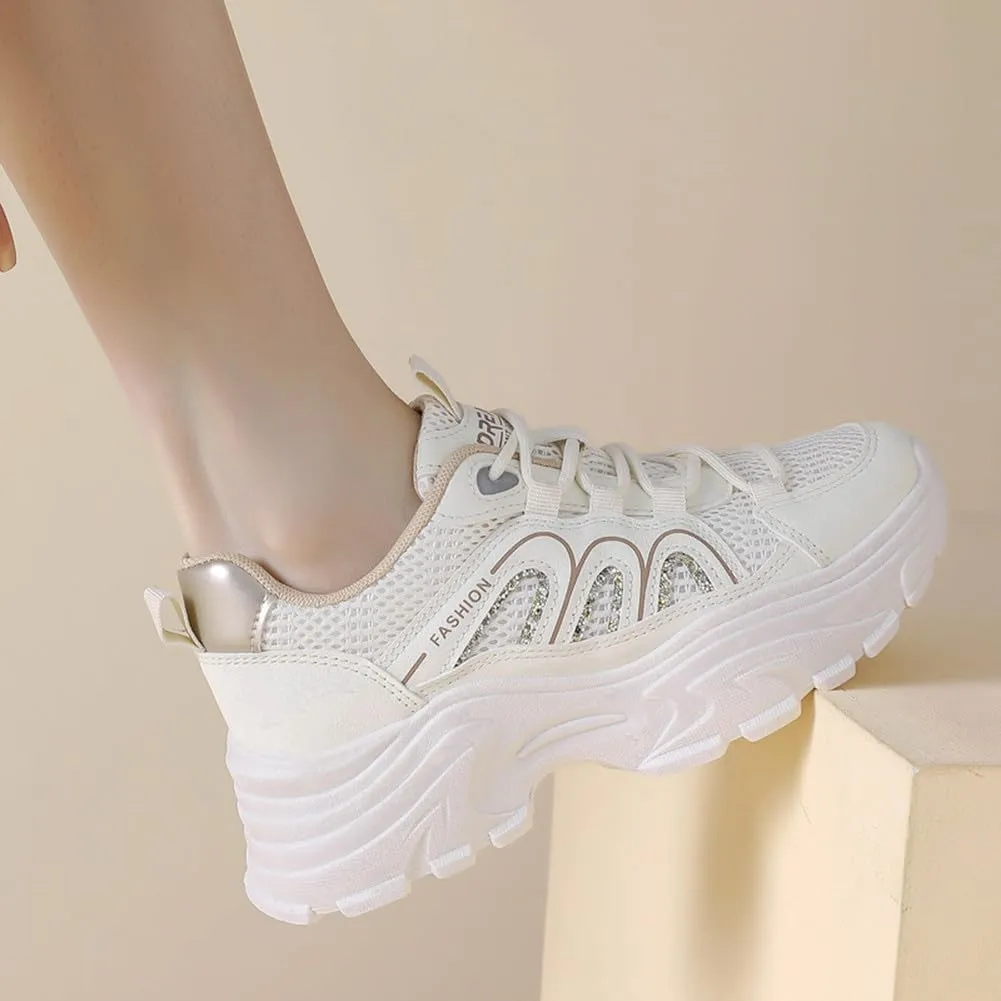 YAXE Womens Platform Low-top Chunky Sneakers Dad Shoes