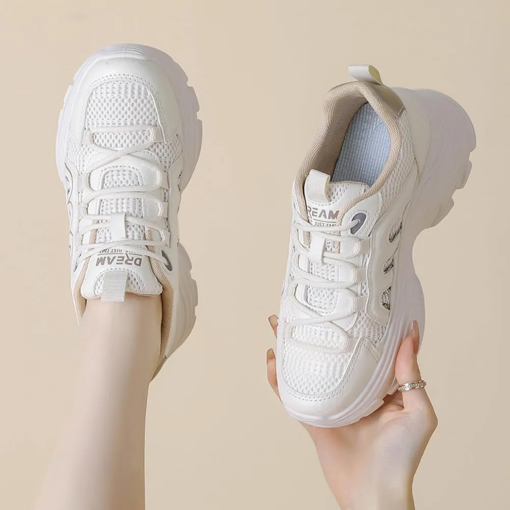 YAXE Womens Platform Low-top Chunky Sneakers Dad Shoes