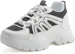 YAXE Womens Platform Low-top Chunky Sneakers Dad Shoes