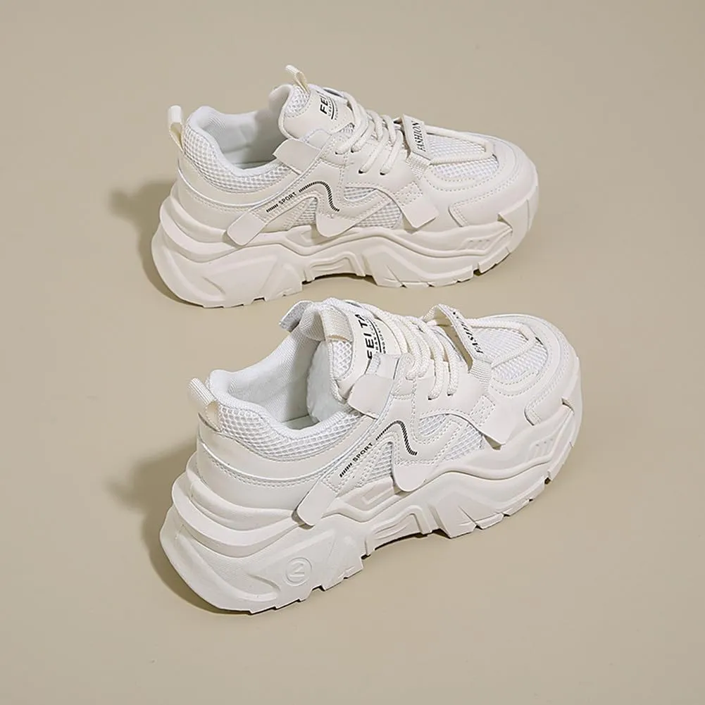 YAXE Womens Platform Low-top Chunky Sneakers Dad Shoes