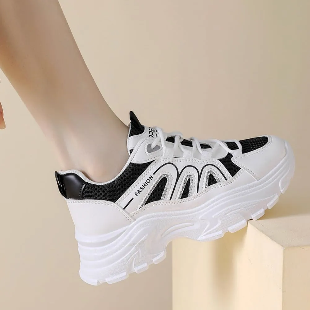 YAXE Womens Platform Low-top Chunky Sneakers Dad Shoes