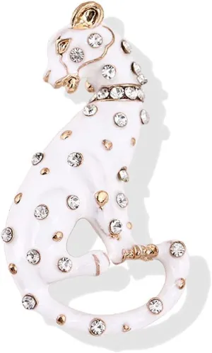 YAZILIND Fashion White Leopard brooches Women Men Corsage Clothing Accessories Brooch Rhinestone Scarf Jewelry pin