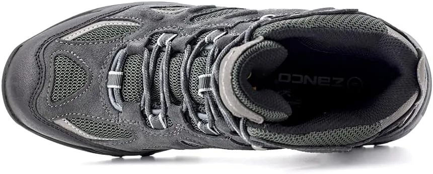 ZANCO MEN'S WATERPROOF MID-TOP HIKING BOOTS FOR OUTDOOR TREKKING CAMPING BACKPACKING