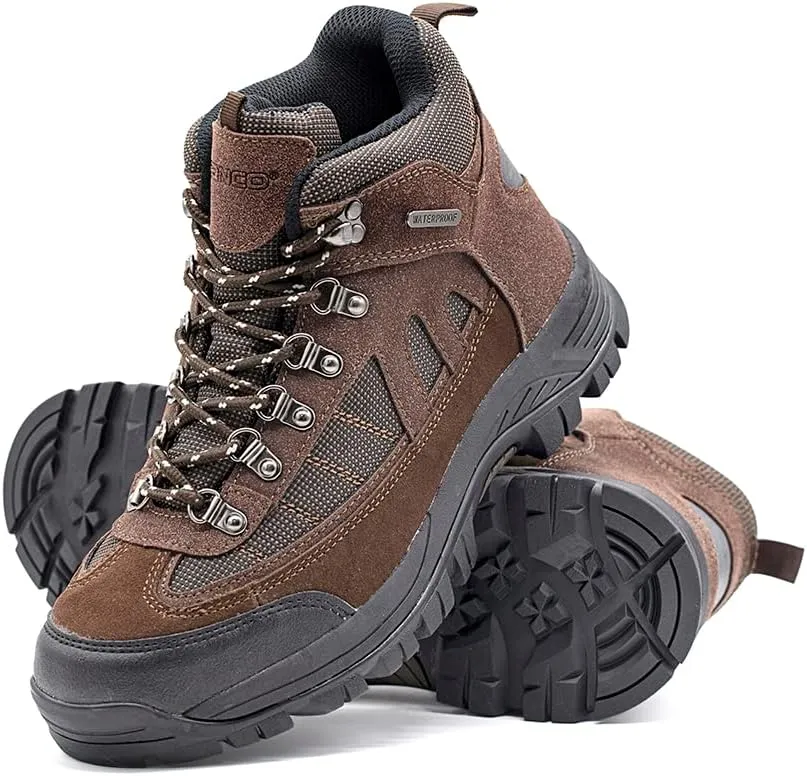 ZANCO MEN'S WATERPROOF MID-TOP HIKING BOOTS FOR OUTDOOR TREKKING CAMPING BACKPACKING