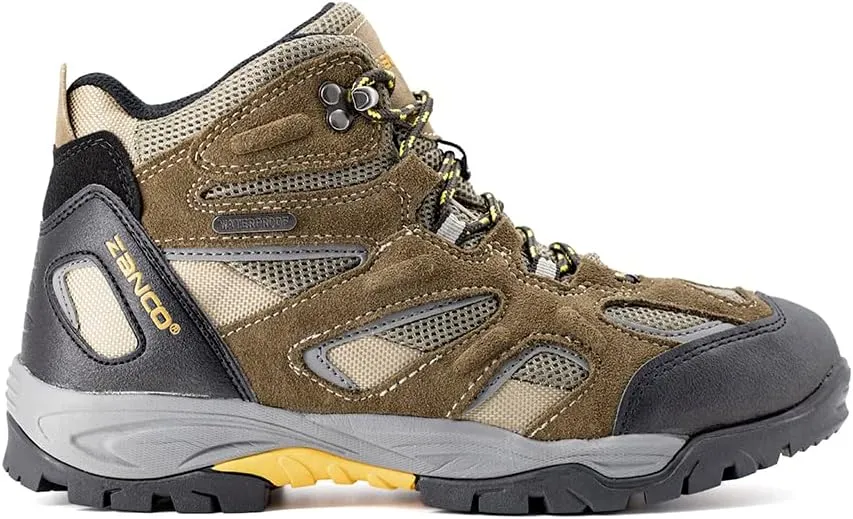 ZANCO MEN'S WATERPROOF MID-TOP HIKING BOOTS FOR OUTDOOR TREKKING CAMPING BACKPACKING