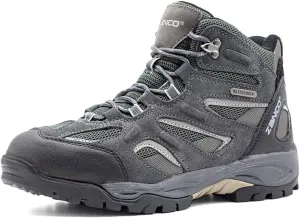 ZANCO MEN'S WATERPROOF MID-TOP HIKING BOOTS FOR OUTDOOR TREKKING CAMPING BACKPACKING