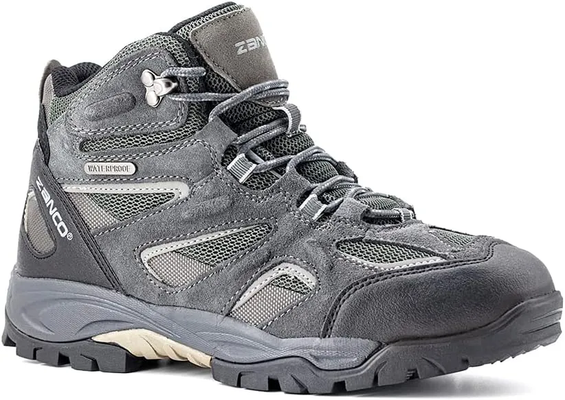 ZANCO MEN'S WATERPROOF MID-TOP HIKING BOOTS FOR OUTDOOR TREKKING CAMPING BACKPACKING