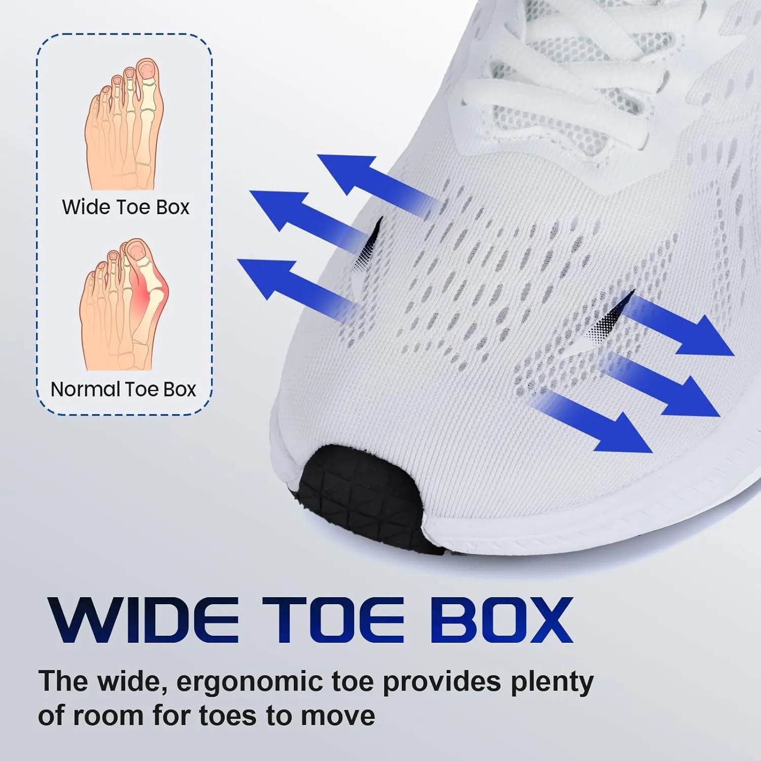 ZVC Wide Toe Box Shoes Women Wide Road Runing Lightweight Comfortable Non Slip Walking Shoes